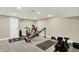 Basement gym area featuring a variety of exercise equipment and a neutral color scheme at 8924 Stormhaven Ct, Indianapolis, IN 46256