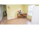 Cozy eat-in kitchen area with laminate floors, a window, and appliances at 9215 Stones Bluff Pl, Indianapolis, IN 46113