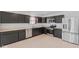 Modern kitchen with dark cabinets, stainless steel appliances, and light countertops, with wood-look flooring at 10107 Camp Creek Way, Indianapolis, IN 46229