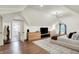 Well-lit bedroom with an en-suite bathroom, vaulted ceilings, and ample storage at 1046 N Hamilton Ave, Indianapolis, IN 46201