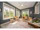 Inviting sunroom with lots of natural light and cozy wicker furniture at 10865 Fairwoods Dr, Fishers, IN 46037