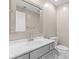 Neutral bathroom with modern sink, toilet, mirror, and fixtures at 11266 Old Stone Dr, Indianapolis, IN 46236