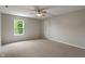 Bedroom featuring a ceiling fan, neutral paint, carpet, and a window at 11763 Igneous Dr, Fishers, IN 46038