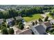 An aerial view of a neighborhood featuring tree-lined streets, well-manicured lawns, and a mix of single-Gathering homes at 13829 Black Canyon Ct, Fishers, IN 46038