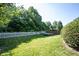 Grassy backyard with white fence and trampoline; great for outdoor fun at 13829 Black Canyon Ct, Fishers, IN 46038