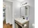 Bathroom featuring a modern vanity with stylish fixtures and sink at 1759 Michele Ln, Greenwood, IN 46142