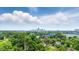 An aerial view showing the city skyline beyond the tree canopy at 1933 Tallman Ave, Indianapolis, IN 46218
