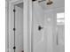 Elegant shower stall featuring glass doors and bronze fixtures, providing a spa-like experience at 3072 W Glacier Dr, Monrovia, IN 46157