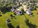 Aerial view of the neighborhood showcasing the large back yard and deck at 3610 Homestead Pl, Plainfield, IN 46168