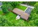 Aerial view of home with a spacious yard and inviting backyard deck at 4132 Tincher Rd, Indianapolis, IN 46221