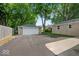 This backyard features a paved driveway with a detached garage at 508 W 38Th St, Indianapolis, IN 46208