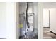 Water heater and HVAC system are visible inside the utility closet of this home at 523 Patterson Rd, Columbus, IN 47203