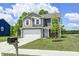 Charming two-story home with a well-manicured lawn, attached garage, and inviting curb appeal at 6332 Card Blvd, Indianapolis, IN 46221