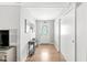 Entryway with hardwood floors, neutral paint, leading to a view of the front door at 792 Nevelle Ln, Carmel, IN 46032