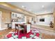 Finished basement with a dining table and kitchenette space at 817 Hickory Way, Noblesville, IN 46062