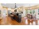 Gourmet kitchen featuring a center island and a breakfast area with views at 817 Hickory Way, Noblesville, IN 46062