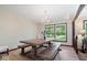 Spacious dining room with a large wooden table and a chandelier at 881 W 1050 N, Fortville, IN 46040