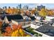 Charming homes boast rooftop patios with a stunning cityscape backdrop and colorful fall foliage at 932 N Broadway St # 4, Indianapolis, IN 46202