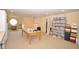 A spacious basement is brightly lit with lots of storage shelving at 1089 Laurelwood, Carmel, IN 46032