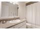 Clean bathroom with a granite countertop, and a shower with a white curtain at 1089 Laurelwood, Carmel, IN 46032