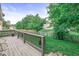 Backyard deck with a view of the large fenced yard at 11222 Boston Way, Fishers, IN 46038