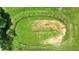 Aerial view of a large, grassy ring on the property, surrounded by lush greenery and trees at 1155 Cope Rd, Martinsville, IN 46151