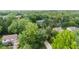 Aerial view showcasing a charming neighborhood surrounded by lush greenery and mature trees at 1482 Waterford Dr, Zionsville, IN 46077