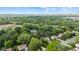 Overhead neighborhood view highlighting lush green trees, residential homes, and a scenic landscape at 1482 Waterford Dr, Zionsville, IN 46077