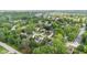 An aerial view of a neighborhood showcasing lush green trees and well-maintained houses at 1482 Waterford Dr, Zionsville, IN 46077