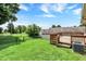 Beautifully landscaped backyard with a spacious wooden deck, perfect for entertaining at 177 Jacinta Pl, Bargersville, IN 46106