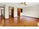 Spacious bedroom with hardwood floors, ensuite bathroom and closet doors at 177 Jacinta Pl, Bargersville, IN 46106