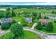 Stunning aerial view of homes nestled in a lush, green neighborhood with mature trees and well-manicured lawns at 3345 Kilkenny Cir, Carmel, IN 46032