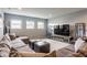 Spacious living room with large sectional sofa and ample natural light at 3606 Evergreen Way, Zionsville, IN 46077
