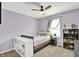 bedroom with ceiling fan, plush carpet, and plenty of space for activities at 3740 Weather Stone Xing, Zionsville, IN 46077