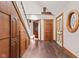 Wide foyer with staircase and beautiful door frames leading to other rooms at 396 W 500 S, Anderson, IN 46013