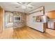 Open floor plan eat-in kitchen featuring modern appliances and hardwood floors at 396 W 500 S, Anderson, IN 46013
