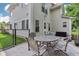 Patio with a metal table and chair set at 829 Pioneer Woods Dr, Indianapolis, IN 46224