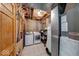 Unfinished basement laundry room features a washer, dryer, and utilities at 8635 S Providence Dr, Nineveh, IN 46164