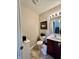 Cozy half bathroom features modern fixtures and decorative details at 13859 Keams Dr, Fishers, IN 46038