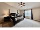 Spacious main bedroom featuring a ceiling fan and natural light at 13859 Keams Dr, Fishers, IN 46038