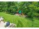 Expansive backyard featuring a playset and lush greenery at 1393 Turfway Dr, Avon, IN 46123