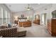 Large main bedroom features vaulted ceiling, a ceiling fan, plenty of closet space, and natural lighting at 1393 Turfway Dr, Avon, IN 46123