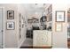 Compact home office space features built-in shelving and stylish storage at 25 E 40Th St # Apt 1B/D, Indianapolis, IN 46205