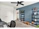Stylish bedroom boasts statement wall with modern decor and convenient double closets at 2720 Guilford Ave, Indianapolis, IN 46205