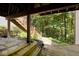 Lanscaped backyard patio with wooded views at 5240 Windridge Dr, Indianapolis, IN 46226
