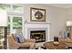 Inviting living room featuring a cozy fireplace with decorative mantle and comfortable armchairs at 5240 Windridge Dr, Indianapolis, IN 46226