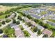 Aerial view of the neighborhood displaying a mix of housing, green spaces, ponds and a well-connected street layout at 8877 N White Tail Trl, McCordsville, IN 46055
