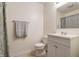 Cozy bathroom featuring tiled floors, a vanity with storage, and a shower/tub combo at 1059 Wild Ivy Trl, Franklin, IN 46131