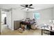 Spacious finished basement with ceiling fan and window at 1103 Rosengarten Dr, Greenwood, IN 46142