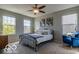 Bright bedroom with ceiling fan, multiple windows, and stylish decor at 12584 Cold Stream Rd, Noblesville, IN 46060